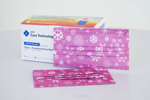 Load image into Gallery viewer, ASTM Level 3 Silk-Feel Snowflakes Procedural Mask (Pink)
