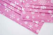 Load image into Gallery viewer, ASTM Level 3 Silk-Feel Snowflakes Procedural Mask (Pink)