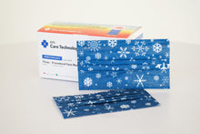 Load image into Gallery viewer, ASTM Level 3 Silk-Feel Snowflakes Procedural Mask (Blue)