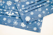 Load image into Gallery viewer, ASTM Level 3 Silk-Feel Snowflakes Procedural Mask (Blue)
