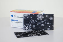 Load image into Gallery viewer, ASTM Level 3 Silk-Feel Snowflakes Procedural Mask (Black)
