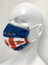 Load image into Gallery viewer, ASTM Level 3 Silk-Feel Maple Procedural Mask (Blue/Canadian Flag)
